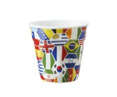 Revol 646791 GOBELET FROISSE Espresso, Porcelaine, Drapeau Multi Nations