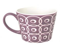 Excelsa Etnika Grande Tasse Type Jumbo de 415Â ML, Porcelaine, Couleur Lilas, 11Â x 11Â x 8Â cm