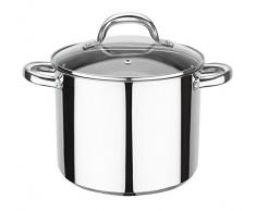 GSW 990189 Montréal Marmite à légumes avec couvercle en verre 20 cm/Env. 5,0 L, acier inoxydable, argent, 34 x 21,5 x 17,5 cm, 1 unité