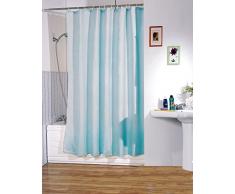 MSV 140481 Rideau de Douche Polyester + Plastique + MÃ©tal Bleu 120 x 200 x 0,1 cm - 12 anneaux inclus