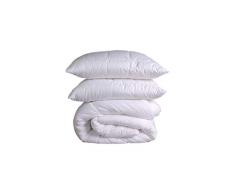 Espritzen - Pack couette tempÃ©rÃ©e 200x200 cm + 2 oreillers doux et moelleux 60x60 cm - TraitÃ©s anti-acariens - Blanc