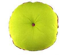 Ragged Rose Coussin Rond en Coton de la Gamme Rolly, Vert Chartreuse