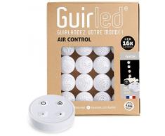 Guirlande lumineuse boules coton LED USB - Télécommande sans fil - Chargeur double USB 2A inclus - 4 intensités - 16 boules - Flocon