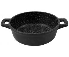 Home Pierre Sauteuse Haute AntiadhÃ©rente avec 2 PoignÃ©es, Aluminium, Noir/Gris, 20 cm