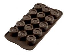 Silikomart 22.104.77.0065 SCG04 Moule pour Chocolat Forme Vertigo 15 Cavités Silicone Marron