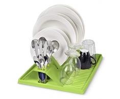 Rotho Space Wonder Maison Gardant Ãgouttoir à Vaisselle Pliable, Vert, Taille Unique