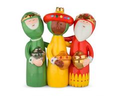 Alessi Uno, Due, Tre Re Magi AGJ01 4 - Figurine Design en Porcelaine, DecorÃ©e Ã La Main