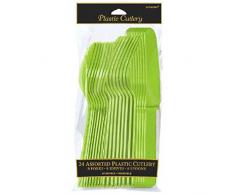 amscan International Couverts (Vert Kiwi, Lot de 24)