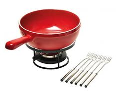 Emile Henry Eh349922 Service à Fondue Céramique Rouge Grand Cru 24 X 24 X 9 cm