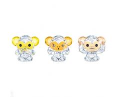 Swarovski Trois Singe Figurines Cristal Multicolore Clair 3,6 x 11,7 x 4,5 cm