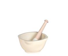Emile Henry Eh020255 Mortier + Pilon Céramique Beige Argile 14 X 14 X 8 cm