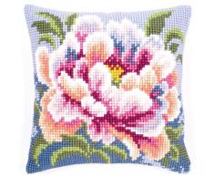 Kit coussin au point de croix Le camélia