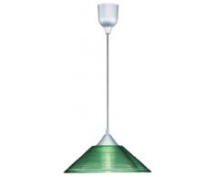 TRIO, Suspension, Diego 1xE27, max.60,0 W Verre, Vert, Corps: Plastique, Couleur aluminium Ã:30,0cm, H:125,0cm IP20