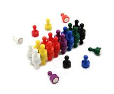 Magnet Expert Arc-en-Quille Aimant - Bureau et réfrigérateur - 8 couleurs (12mm de diamètre x 21 mm de haut) (paquet de 32)