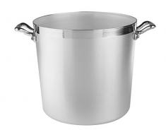 Pentole Agnelli FAMA330 Family Cooking Cylindrical Casserole, in BLTF Aluminium, Poignées, 20 litres, Argent