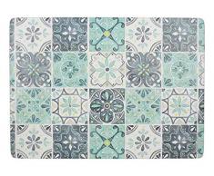 Creative Tops Sets de Table rectangulaires imprimés avec Dos en liège Motif Carreaux Verts Multicolore 40 x 29 cm