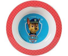 FUN HOUSE 005388 PATPATROUILLE Bol Micro-ondable pour Enfant, PP, Rouge, 16 x 16 x 3,5 cm