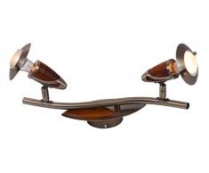 Spot laiton antique, bois, LxL:385x175, excl. 2xE14 R50 40W 230V