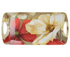 Creative Tops Fleur étude Plateau en mélamine avec poignée, en Plastique, Rouge, Petit