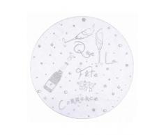 Santex 3574 Set de Table Rond Fête Tissu Argent