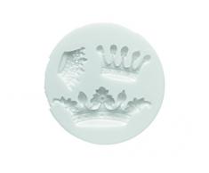 Silikomart 71.381.00.0096 Moule pour PÃ¢te Ã Sucre SLK281 Couronne Silicone Blanc