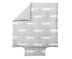 Scion living Mr Fox Housse de Couette, Coton, Gris, 200x200 cm