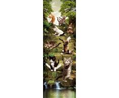 1art1 60245 Chats Poster de Porte Yoga Ãtirement du Chat a la Chute deau 158 x 53 cm