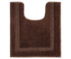 InterDesign Spa tapis toilettes, tapis contour WC antidérapant en polyester microfibre, marron