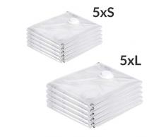 Levivo Sac sous vide pour un stockage peu encombrant, 10 sacs en 2 tailles de 5 pièces