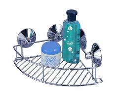 MSV 140325 Etagere de Douche dangle supers ventouses, Métal Chromé/PVC