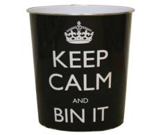 JVL 25 x 26.5 cm Polypropylène Keep Calm et Bin Il Corbeille à Papier