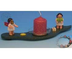 Original Erzgebirge Volkskunst Couronne de lavent de Table en 4 Parties Partie 3 Vert