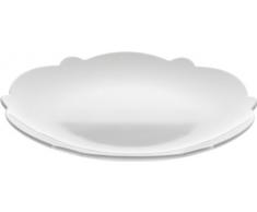 Alessi Mw01/5 Dressed Assiette Ã dessert en Porcelaine Blanche avec DÃ©coration en Relief, Set de 4 PiÃ¨ces