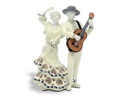 Nadal Couple avec guitare Blanche figurine décorative, 13,5 cm