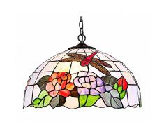 interfan Lampe suspension tiffany libellule E27, Multicolore