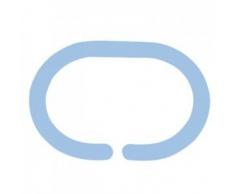 MSV Anneaux Rideaux de Douche Lot de 12 Bleu Clair, Plastique Polypropylène
