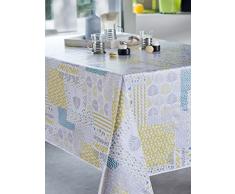 CALITEX Nappe Toile Cirée Ronde, PVC, Curry, 140x140 cm