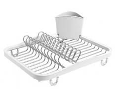 UMBRA Sinkin white. Egouttoir à vaisselle Sinkin, avec porte-couverts amovible convient à lévier ou au comptoir, blanc