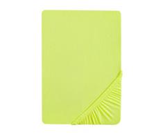 Biberna 77144 Drap housse en jersey stretch, selon Oeko-Tex Standard 100, env. 140 x 200 cm à 160 x 200 cm, Vert (Apfelgrün)