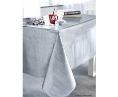 Calitex S7U78HX251A Effet Tissage Nappe PVC Argent 200 x 140 cm