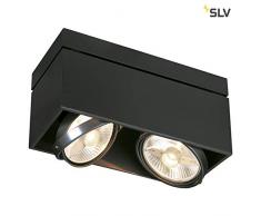 KARDAMOD SURFACE CARRE ES111 DOUBLE plafonnier. noir. GU10. max. 2x75W