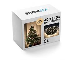 SnowEra - Guirlande lumineuse / Illumination de NoÃ«l - 400 LED pour lintÃ©rieur et lextÃ©rieur - Minuteur commutable â IdÃ©ale pour dÃ©corer Sapin de NoÃ«l â Couleur LED : blanc chaud