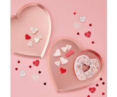Ginger Ray Lot de 8 Assiettes en Papier Motif cÅur Inscription Be My Valentine, Multicolore