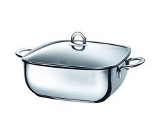 Silit 2130256434 Sauteuse avec Couvercle, Acier Inoxydable, Argent, 24 cm