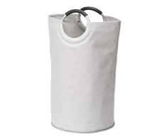WENKO 3440001100 Panier Ã linge Jumbo Stone,69 l, 38 x 72 x 38 cm, Blanc