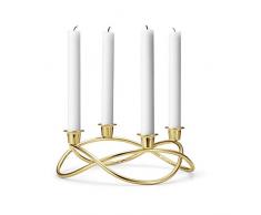 Georg Jensen Season Bougeoir, en Acier Inoxydable Plaqué Or 18 carats