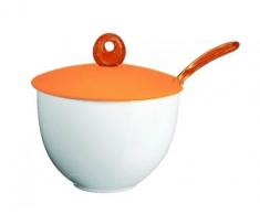 Guzzini 22330045 Sucrier avec Petite Cuillère Orange Transparent 10 x 9,5 cm