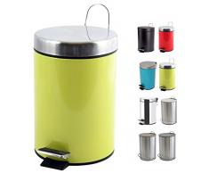 MSV 100210 Poubelle à pédale 5 litres en Vert, Métal, 21x21x28 cm