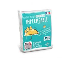Sweethome | Protège Matelas Imperméable - 140x190/200 cm - Molleton 100% Coton - Anti Acariens - Souple et Silencieux - Forme Drap Housse - Lavable en Machine