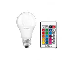 Osram LED Star+ Classic A RGBW Lampe En Forme DAmpoule Avec Base E27, IntensitÃ© RÃ©glable Et ContrÃ´le Des Couleurs Par TÃ©lÃ©commande, Remplace 60 Watts, Blanc Chaud - 2700 Kelvin, Lot De 2